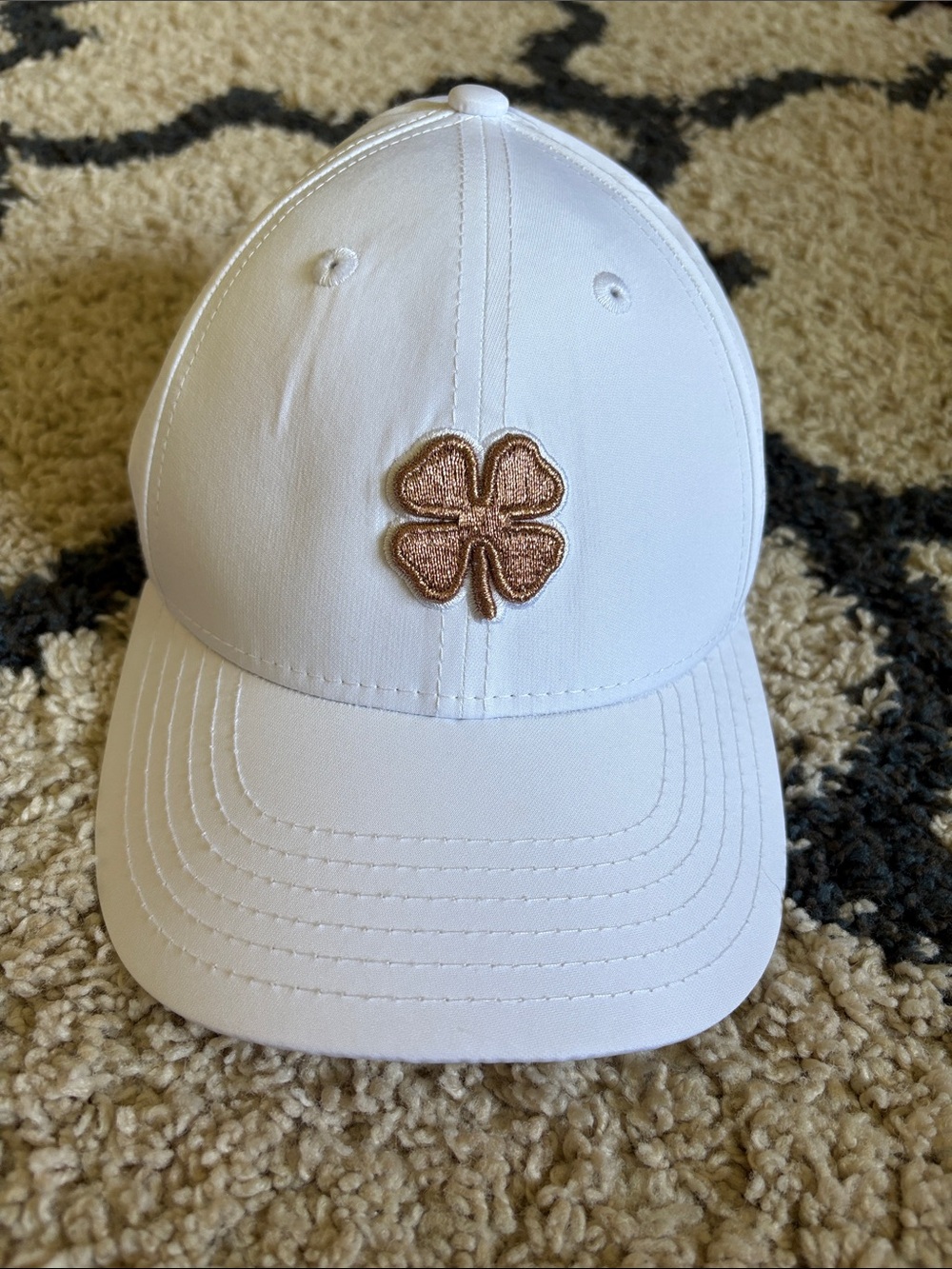 Black Clover Adjustable Women's Baseball Cap with Rose Gold Clover Patch
